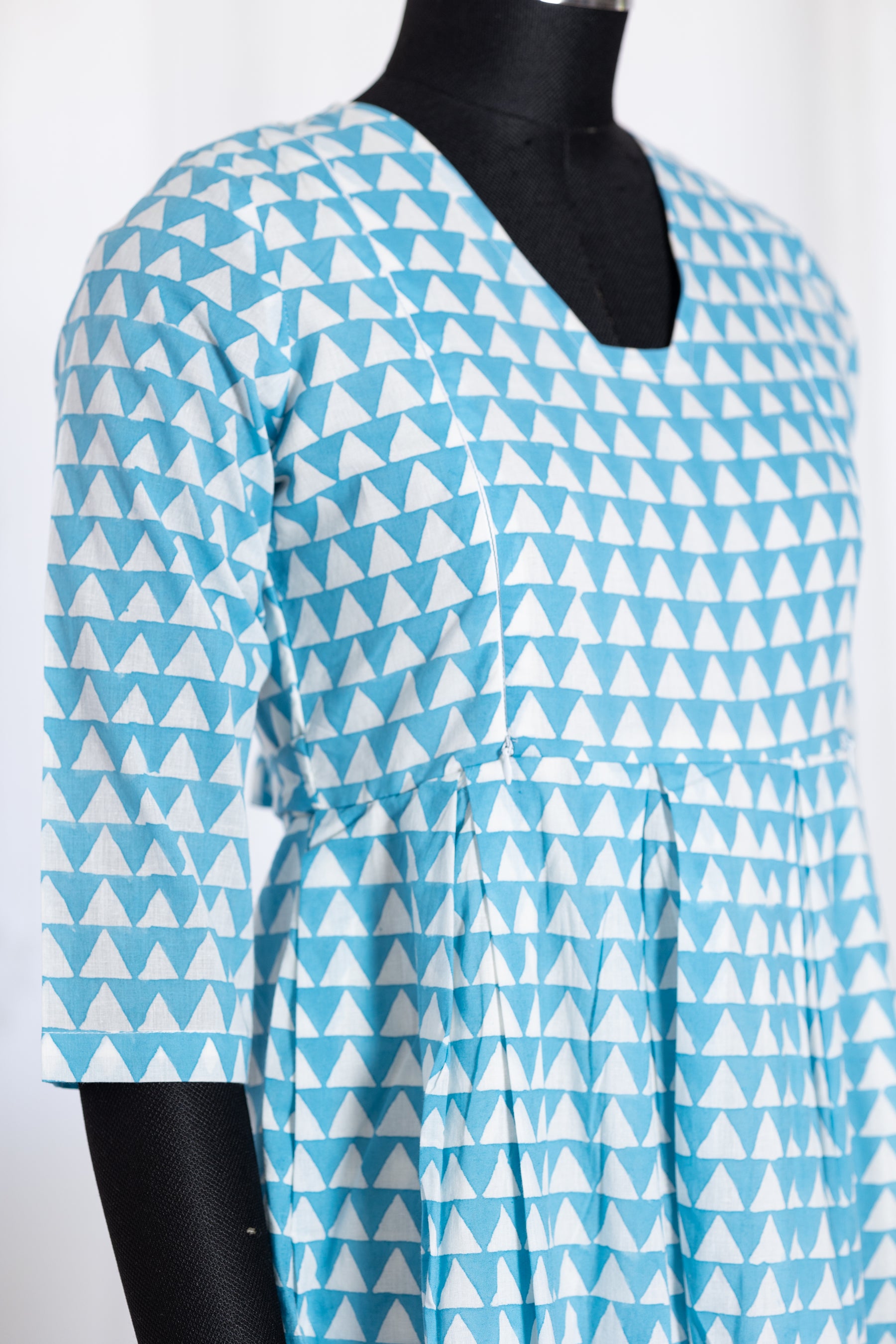 Blue triangle dress - Maternity wear