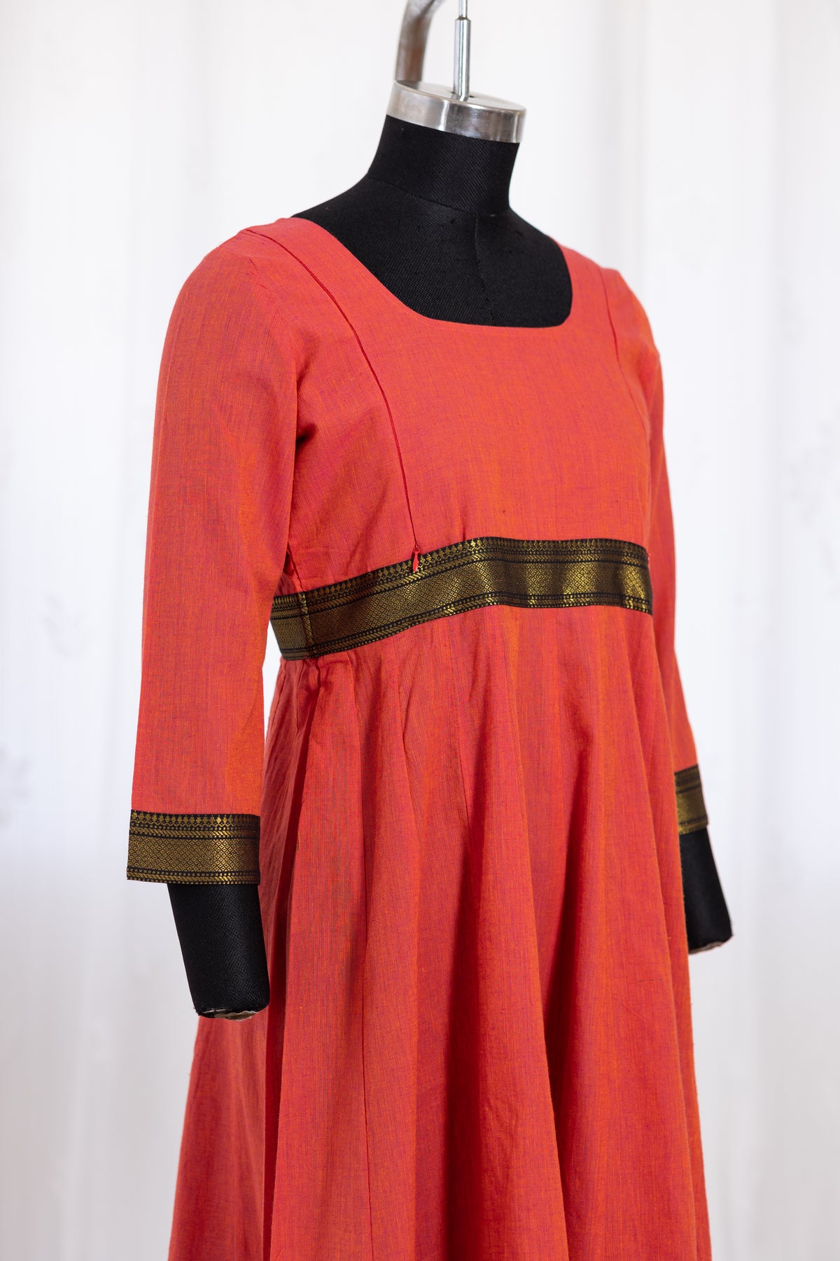 Red Border Anarkali - Maternity Wear