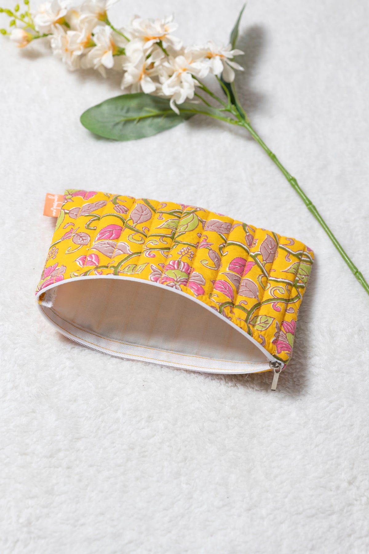 Yellow Printed Pouch