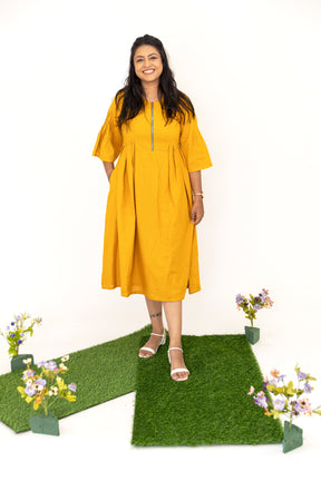 Mustard Zipper Dress