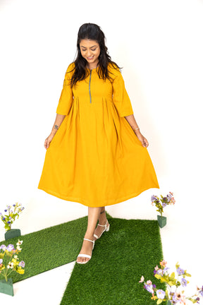 Mustard Zipper Dress