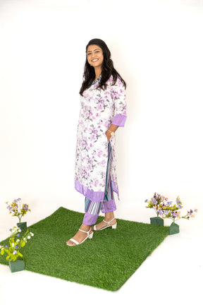 Purple Flower Suit Set