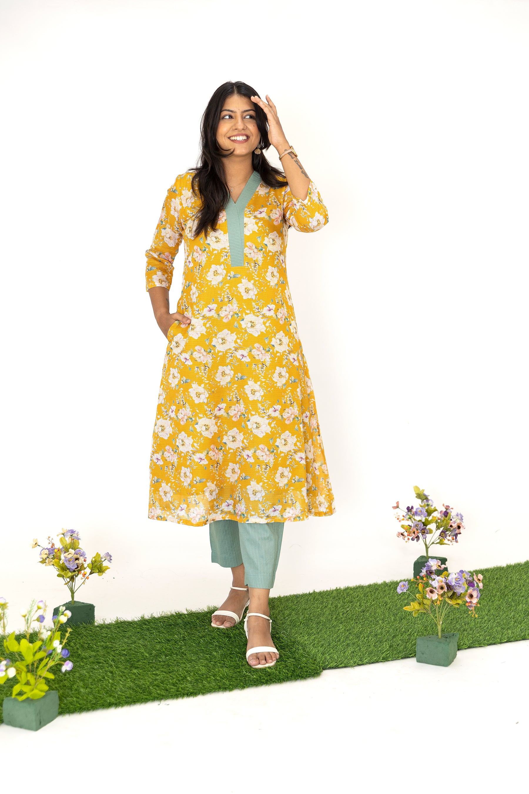 Yellow Kota Suit Set