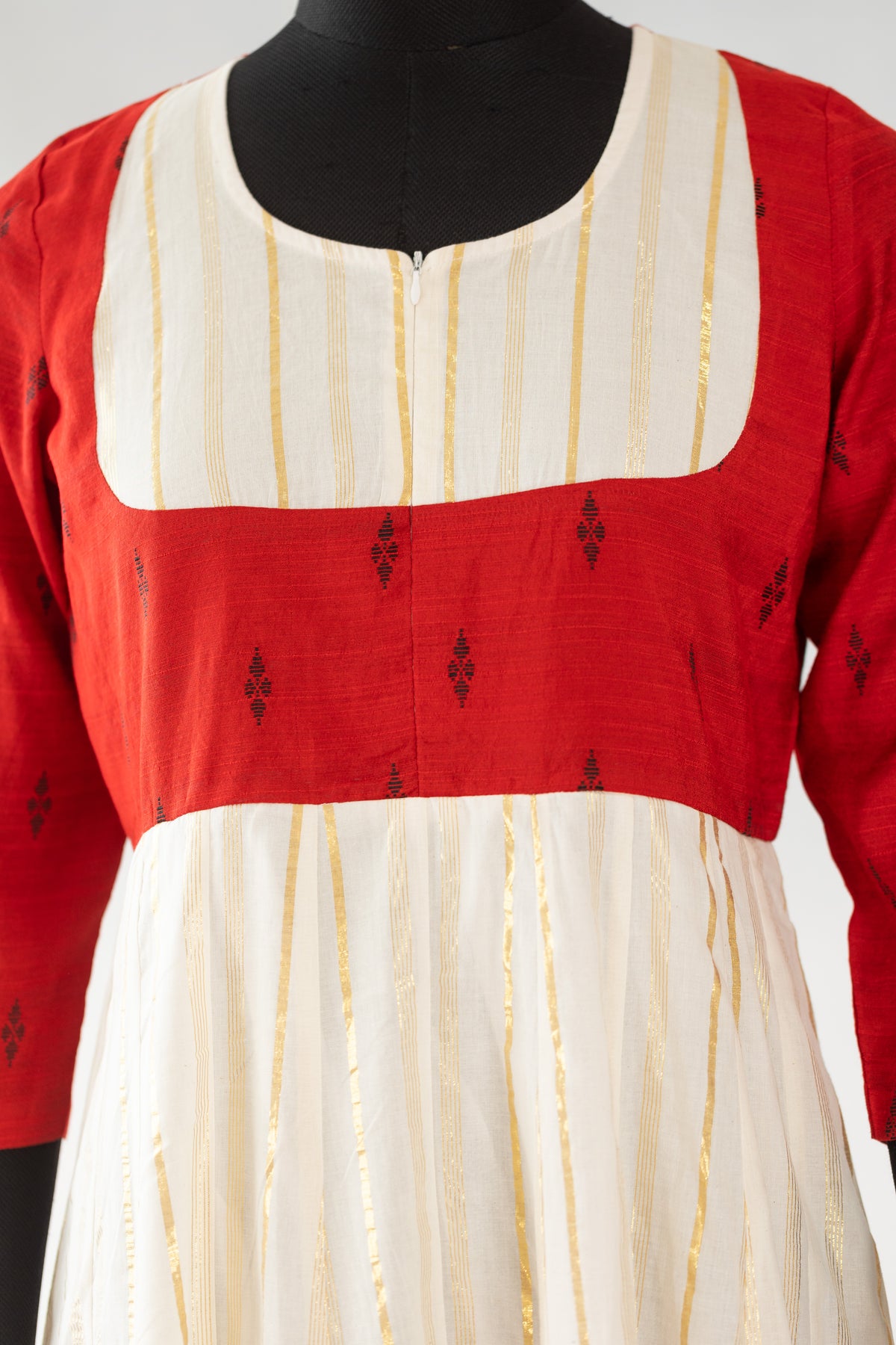 Golden Red Anarkali - Maternity Wear