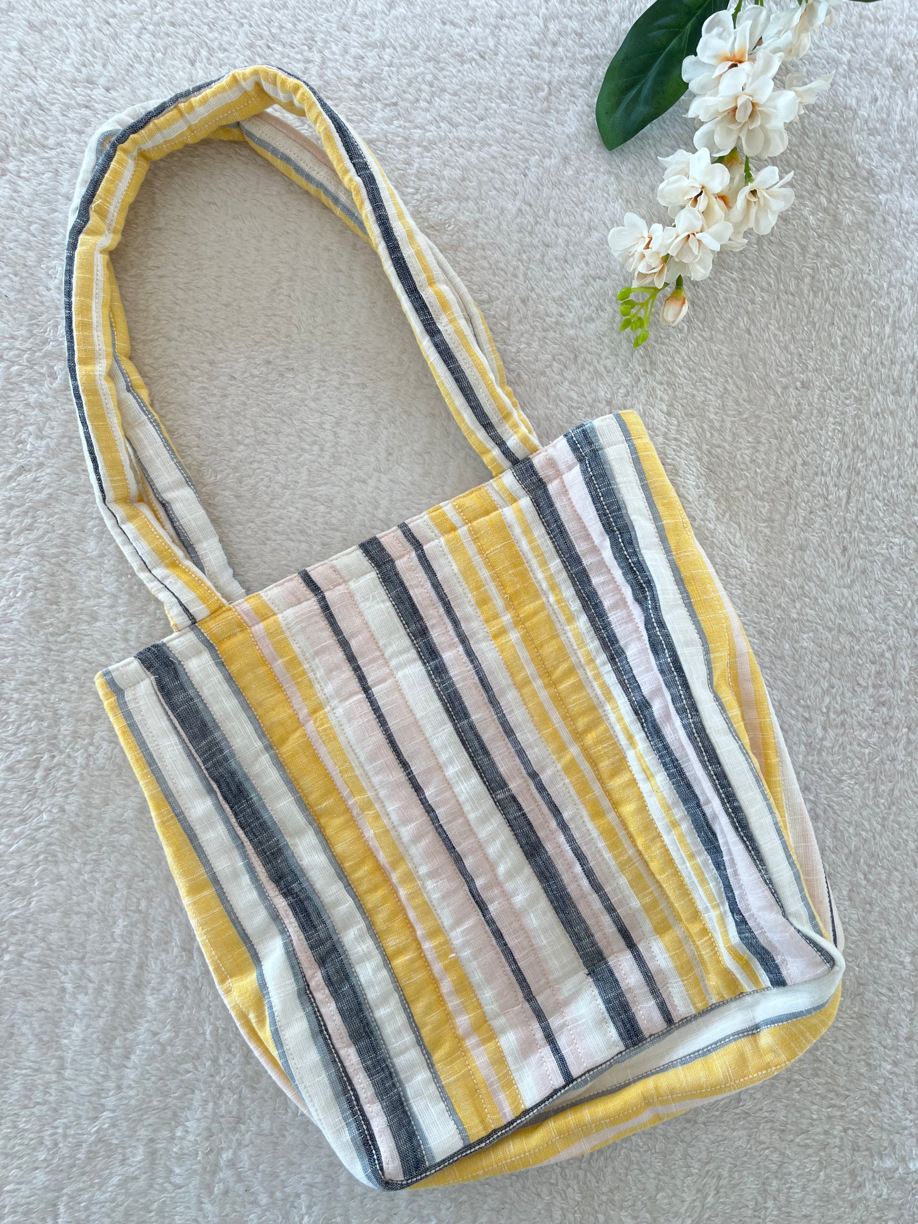 Striped Hand Block Bag