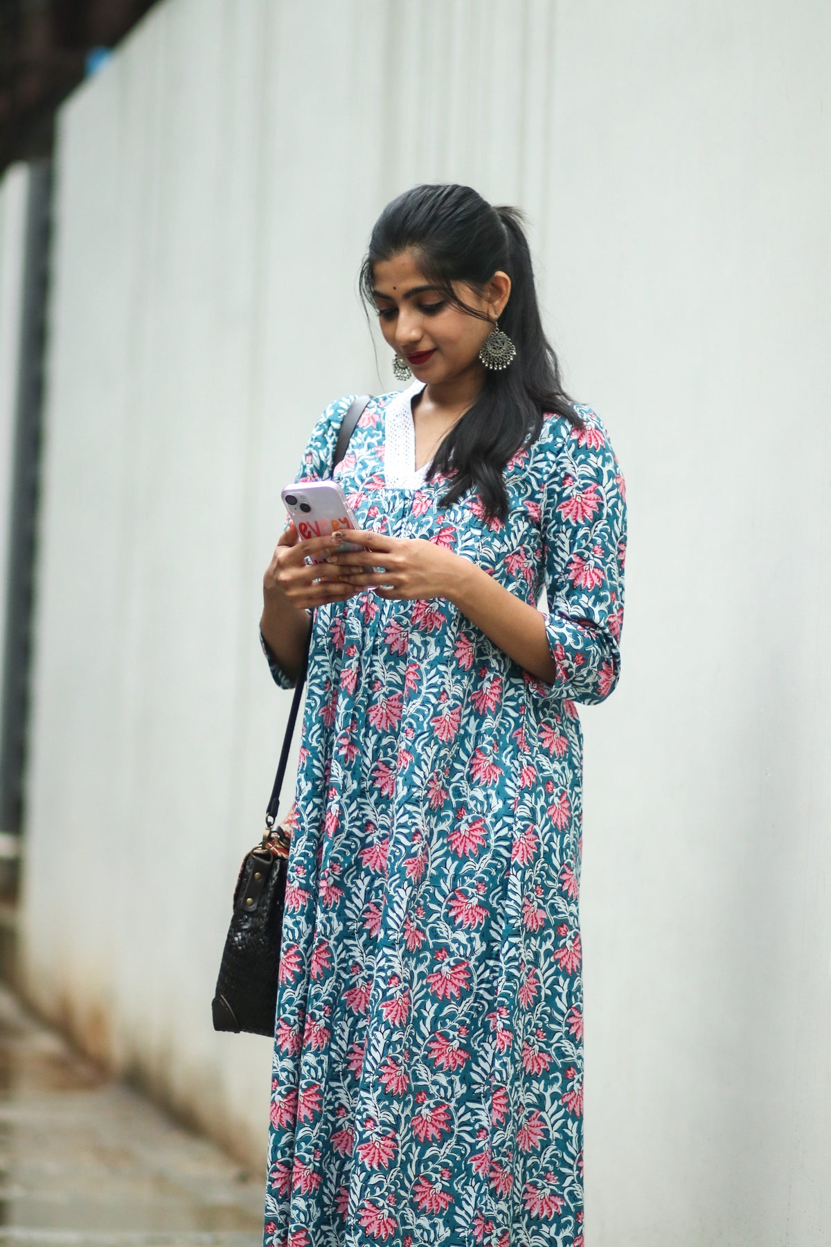 Blue Floral Kurti