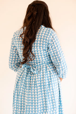 Blue triangle dress - Maternity wear