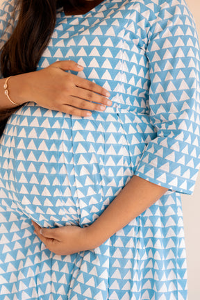 Blue triangle dress - Maternity wear