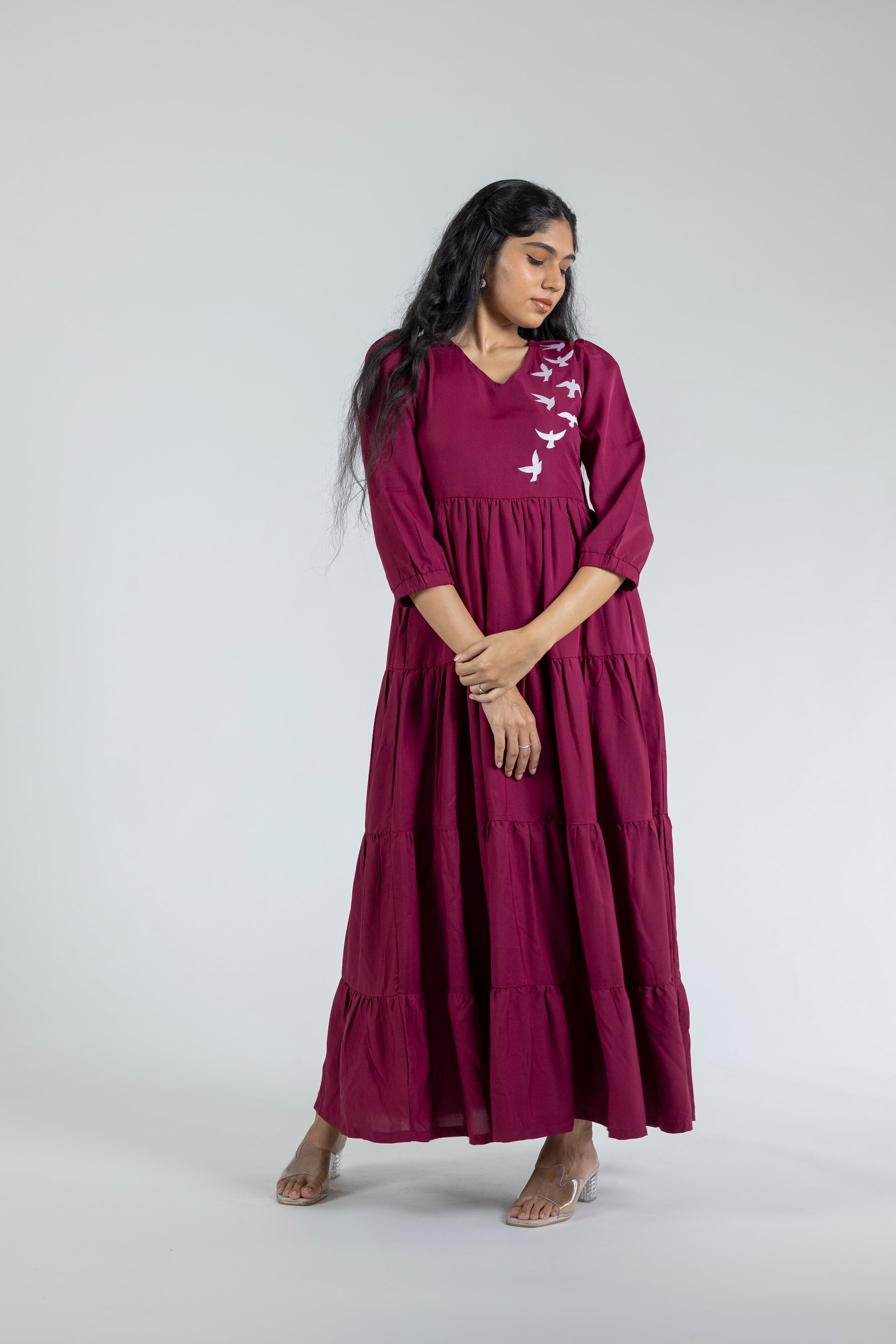 Maroon Bird Maxi