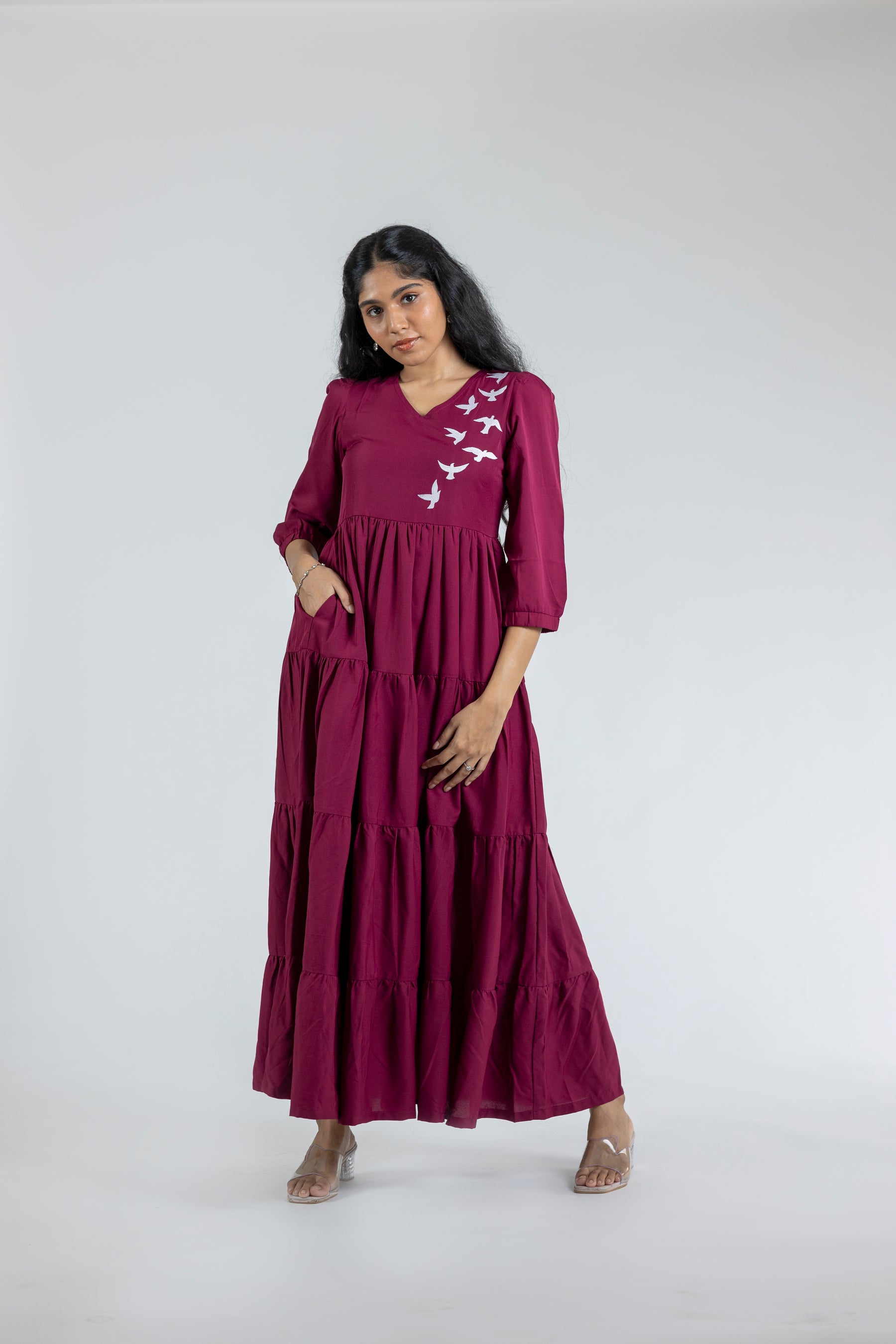 Maroon Bird Maxi