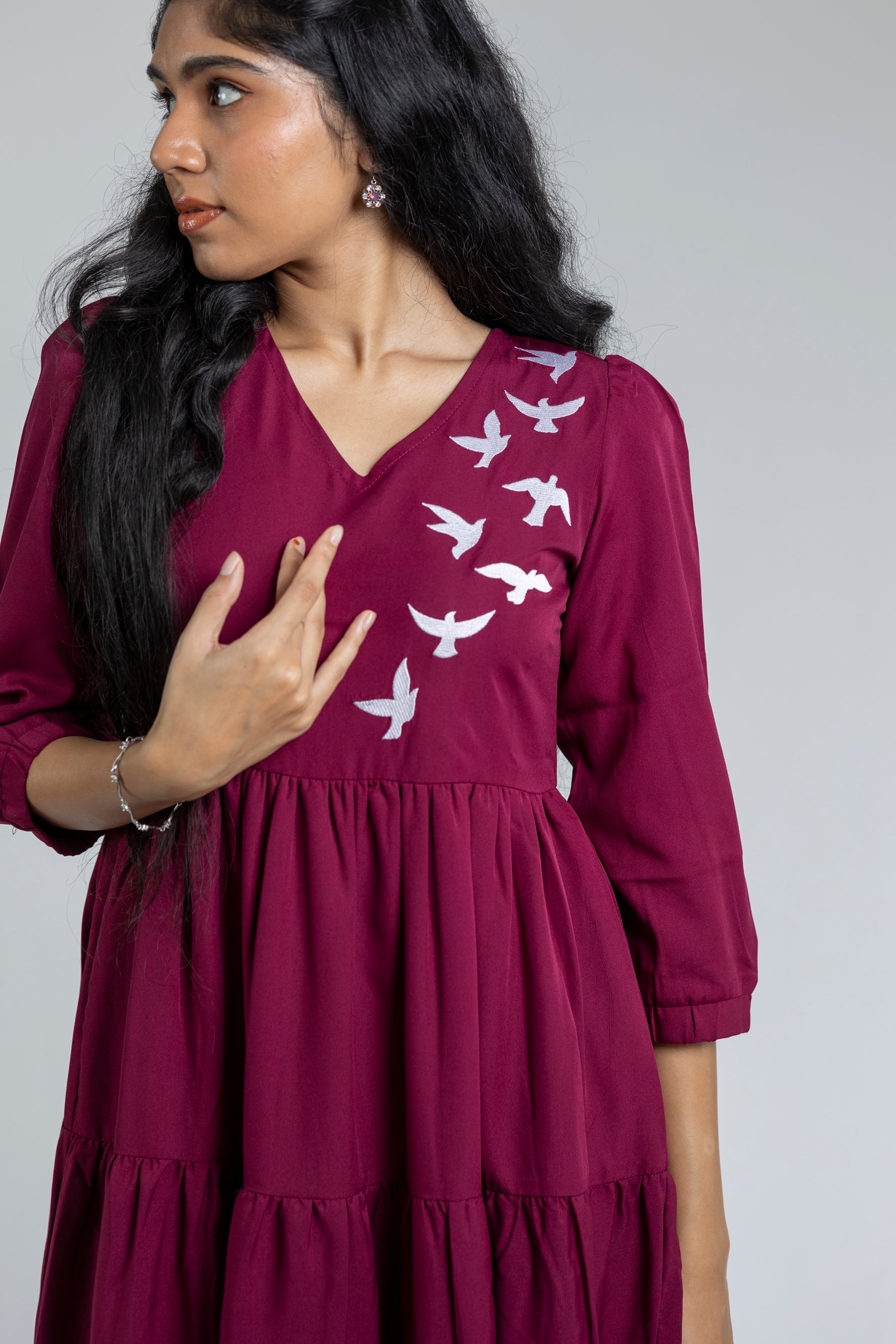 Maroon Bird Maxi