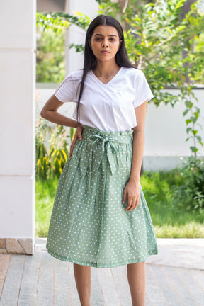 Green Polka Skirt